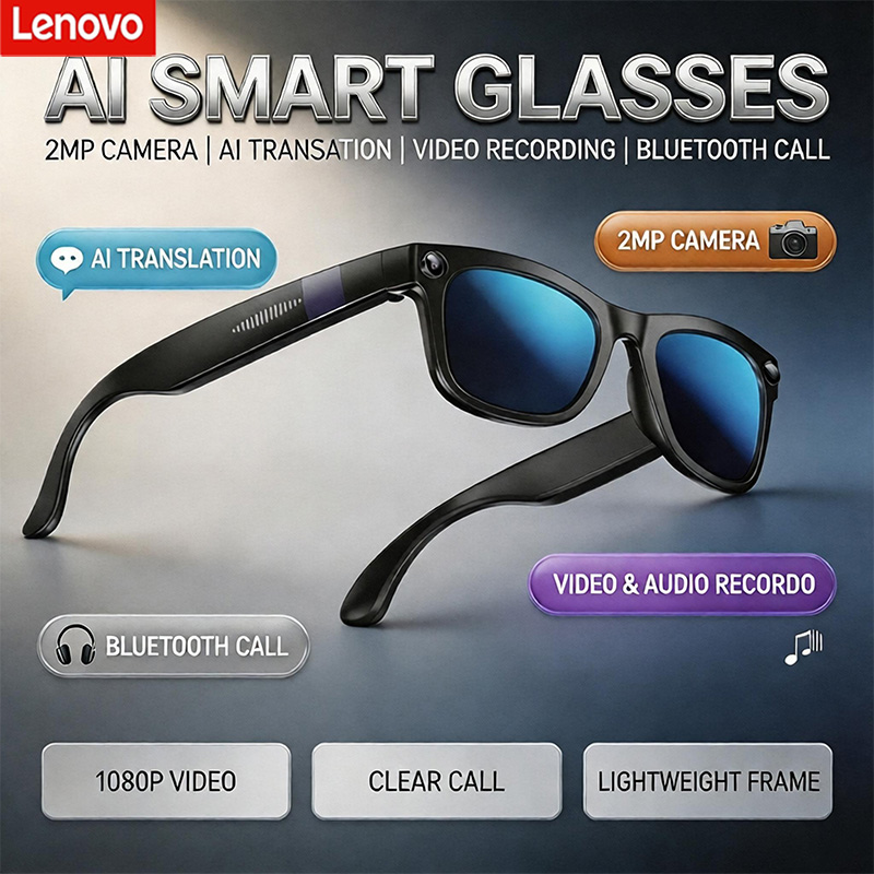 Audio Music Recording - Lenovo AI Bluetooth Smart Glasses With
