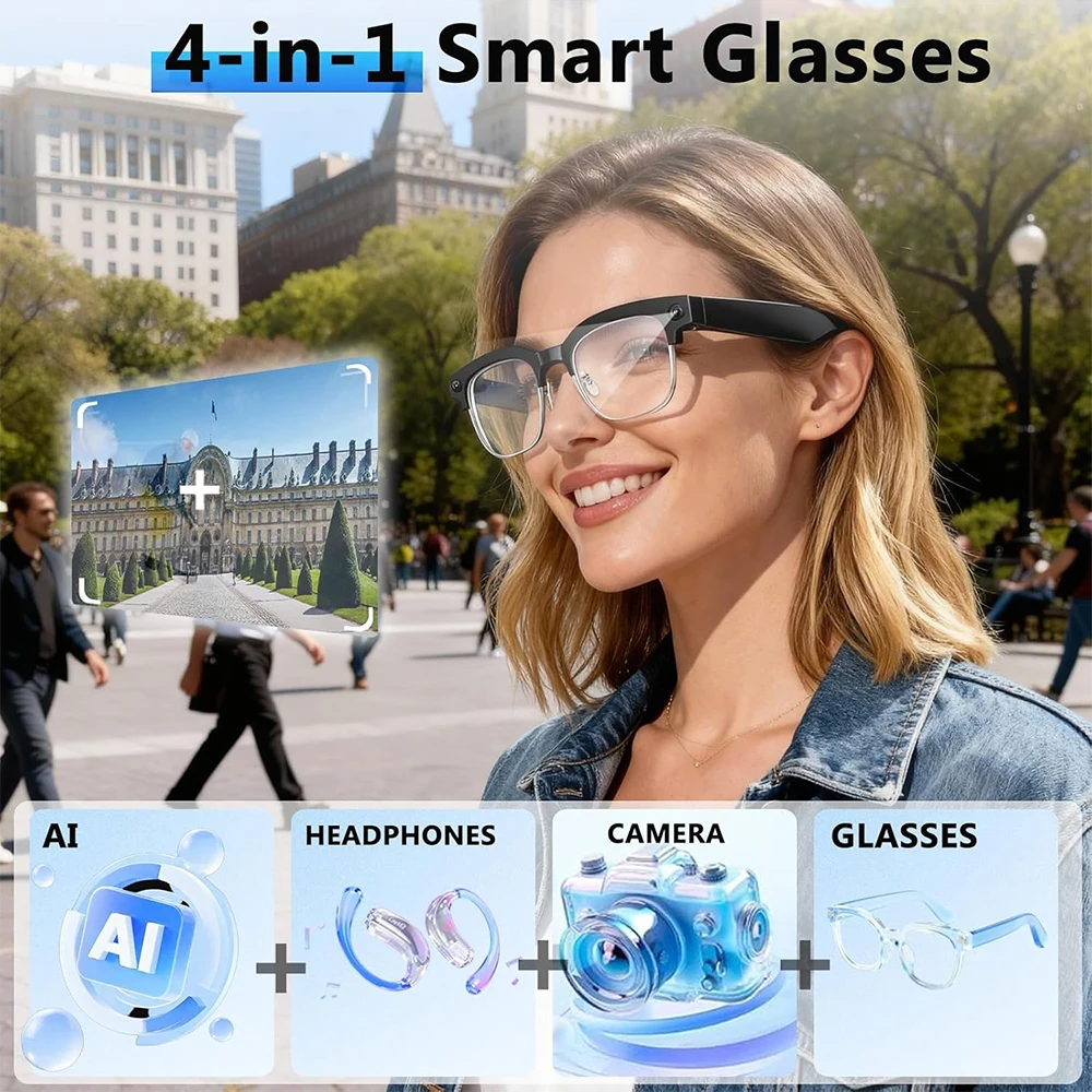 4K Smart AI Glasses 8MP Camera - огляд і ціна Audio Music Recording