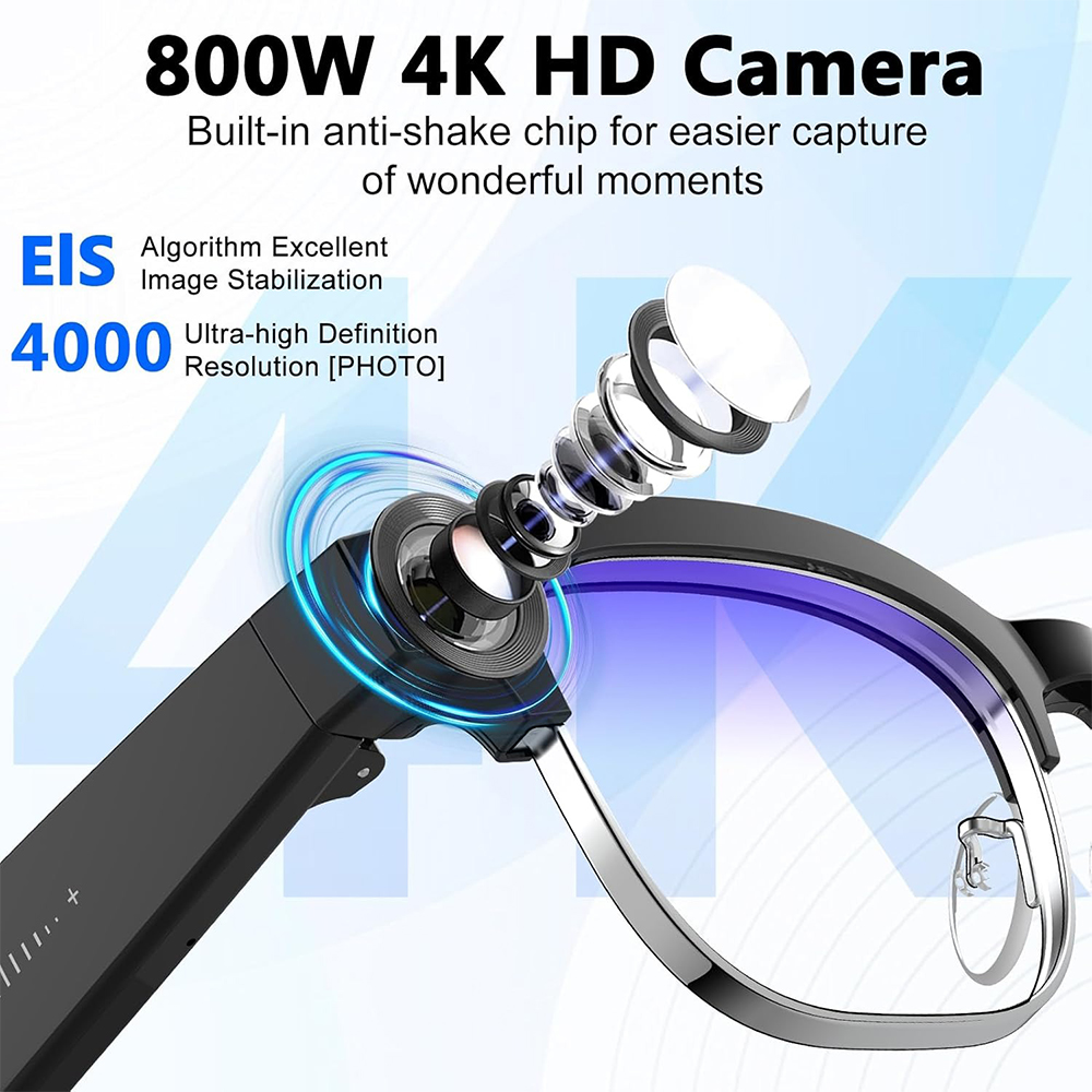 4K Smart AI Glasses 8MP Camera - огляд і ціна Audio Music Recording