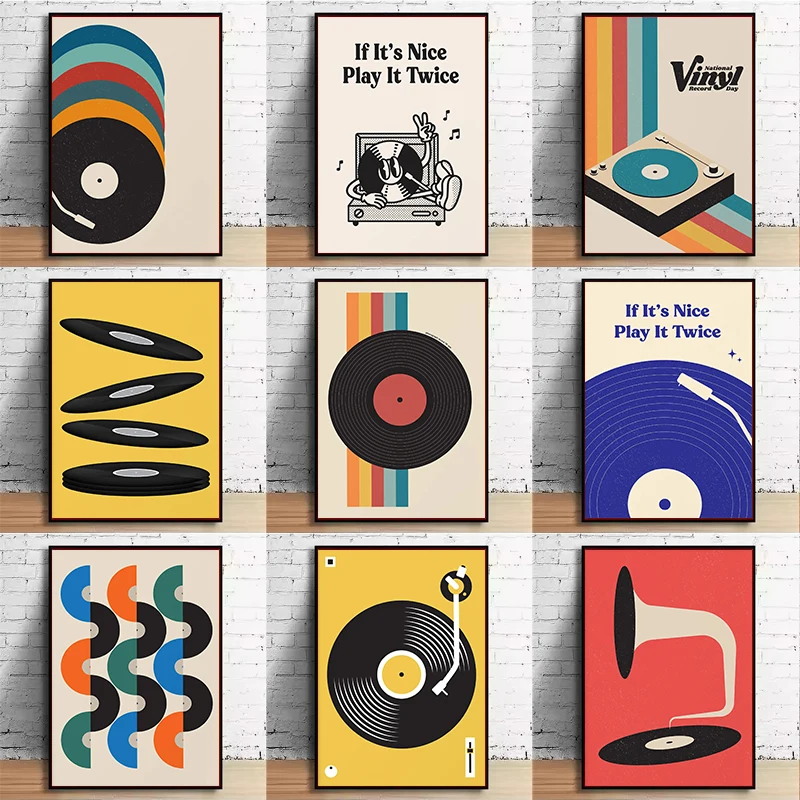 Mid Century Vinyl Record Canva - огляд і ціна Audio Music Recording