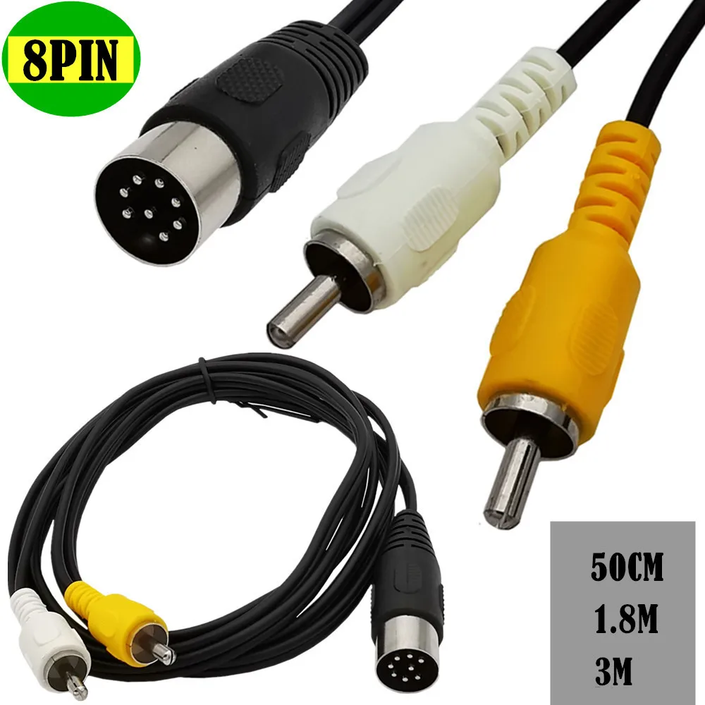 Din 8 Pin to 2RCA Cable 8Pin D - огляд і ціна Audio Music Instrumental