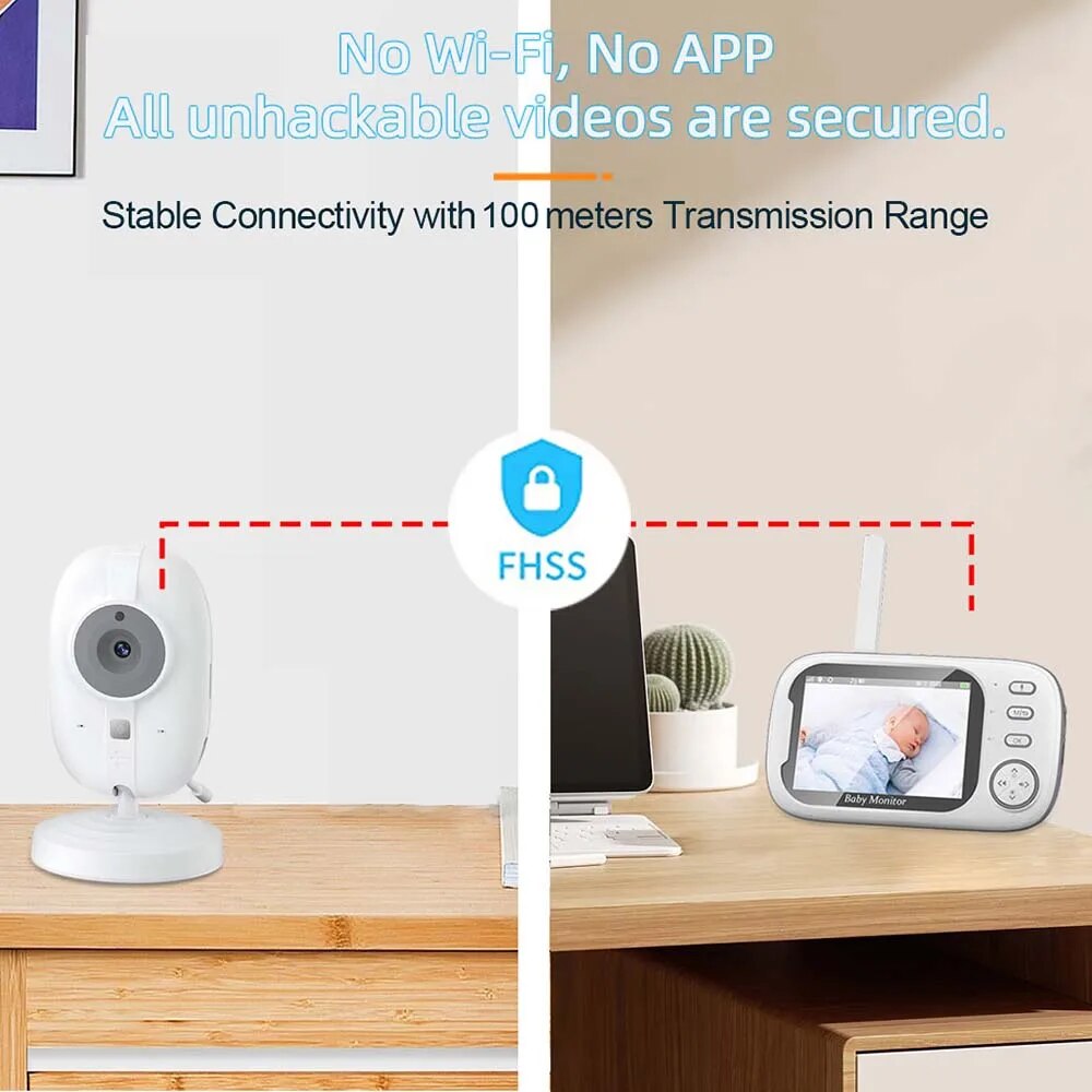 3.5'' Video Baby Monitor 2.4G  - огляд і ціна Audio Detect Music